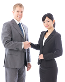 Paragon employee and supplier partner shaking hands, relocation services, relocation companies, customer service, quality